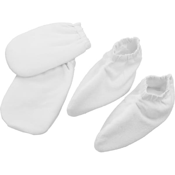 Mikinona 2 Pairs of Paraffin Wax Gloves Made of Terry Cloth for Heat Treatments Insulating Covers for Hands and Feet Spa Heat Therapy Gloves White for Relaxing