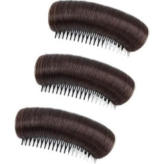 Pack of 3 Hair Bun Invisible Synthetic Hair Clip Bump It Up Volume Hair Base Fluffy Princess Styling Raised Hair Pads Styling Insert Tool Raised Hair Pads