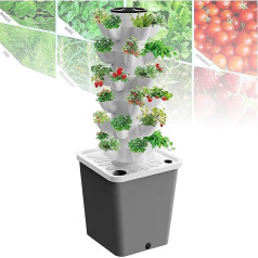 Aeroponics Growing Kit for Herbs, Fruits and Vegetables, Plant Hydroponic Tower, 15/20/25/30 Garden Hydroponic Growing System, Net Pots, Timer for Herbs, Fruits and Vegetables, 20 Holes