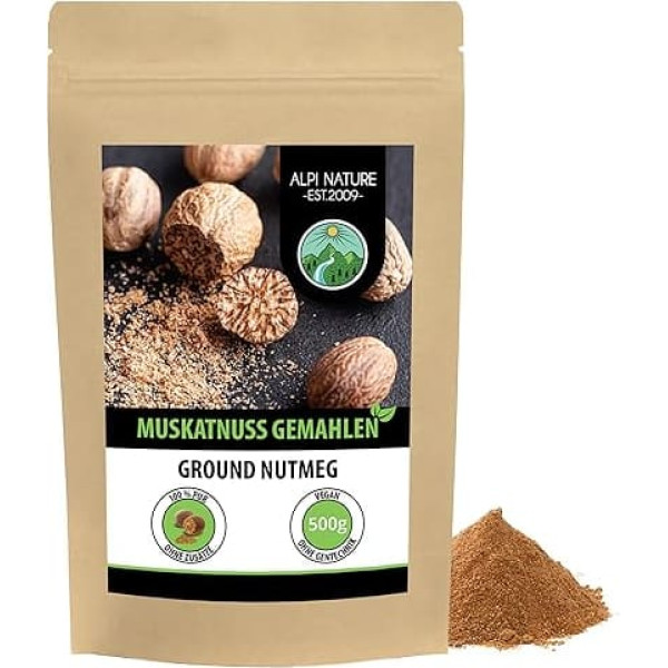 Alpi Nature Nutmeg Ground 500 g, Nutmeg Powder, Ground Nutmeg, Nutmeg Powder