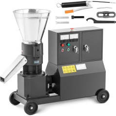 Granulēšanas iekārta zāģskaidu granulu ražošanas iekārta mobilā 7,5 kW 400 V 300 kg/h 200 mm diametrs 200 mm