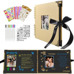 Photo Album, Scrapbooking, Crafts, 80 Pages, Can be a Gift for Birthday, Graduation, Valentine's Day, Wedding Anniversary (Brown)