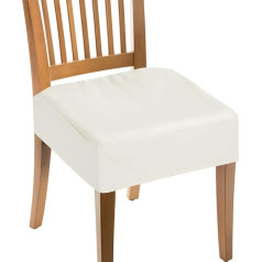 sourcing map 2 x PU-Esszimmerstuhl-Sitzbezüge, Stretch-Stuhlkissen-Schonbezüge, wasserdicht, Schutz für Esszimmer, Küche, Schlafzimmer, Weiß