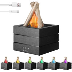 Aroma Diffuser with Flame Effect, 280 ml Aromatherapy Diffuser, Touch Control, Humidifier, Fragrance Oil Diffuser, Automatic Shut-Off, Essential Oils Diffuser with 7 Colours and 3 Timers for Home