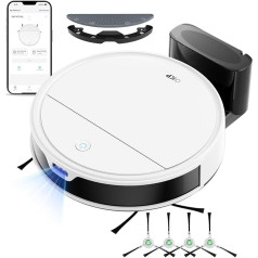 OKP K5 Ultra Robot Aspirapolvere e Lavapavimenti 6000Pa, 170 min, Navigazione ToF Con Sensore PSD 190°, Tangle-Free, WiFi/APP/Alexa, Ideal for Pet Hair, Carpets, Hard Floors, White