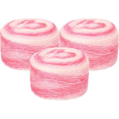 uxcell 3 Pack Gradient Cotton Yarn 100g Soft Rainbow Yarn Balls for Knitting Crochet Craft Projects Mixed Pink (300g x 3, 245m each)