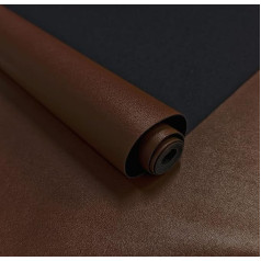 30x135cm Plain Faux Leather Roll Waterproof Scratch Resistant Easy Cut PU Leather Fabric for DIY Furniture Restoration Car Interior Fashion Accessories Brown