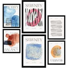 Nacnic Set of 6 Abstract Posters Quiet Posters with Aesthetic Art Exhibition Full Color Illustrations for Interior Design and Decoration A3 & A4 No Frame