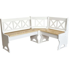 k koma Pine Corner Bench Solid Wood Eco White / Painted Pine (120 x 150)