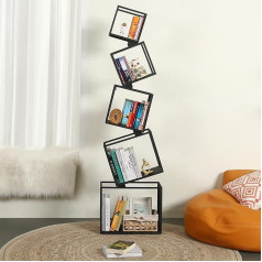 5 Tier Bookcase 170cm Tall Modern Bookcase for Books/CDs/Home Decor Living Room Dining Room Bedroom Nursery Black