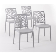 Anna Resin Chairs with Fibreglass (4, Light Grey)