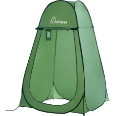 WolfWise Pop-Up Shower Tent Camping & Changing Tent - Compact & Lightweight 2 kg with Bag, Quick Assembly, Toilet and Private Tent, Waterproof, UV Protection, Outdoor, Beach, Hiking, 1.9 m / 2.1 m