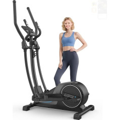 Elliptical Cross Trainer for Home, Ultralight Magnetic Elliptical Trainer with 16 Resistance Levels, 8 kg Flywheel, 42 cm Inseam Length, LCD Monitor with App, Load Capacity 150 kg