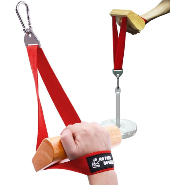 J Bryant Arm Wrestling Strength Handle - Ergonomic Wooden Handle Trainer for Forearm & Wrist Works with Cable Machines