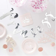 Ginger Ray Gold Foiled Silver Princess Party in a Box - 16 pieces - Party in a Box