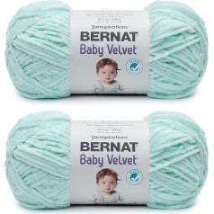 Bernat Baby Velvet Bleached Aqua Yarn - 2 Packs of 300g - Polyester - 4 Medium (Comb) - 492 Metres - Knitting/Crochet
