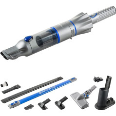 Genius Invictus One 2.0 Handheld Vacuum Cleaner + Floor Vacuum Cleaner 15-Piece Blue - Handheld Vacuum Cleaner Bagless & Wireless with 13000 PA | 2 x HEPA Filter, Lithium Ion Battery, Additional Brush Set