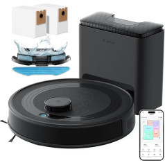 LEFANT M2 Plus Robot Vacuum Cleaner with Mappatura, Vacuum Cleaner Robot with Laser Navigation, 6000 Pa, Vacuum Cleaner Robot with Personalised Pulizata, WiFi/App/Alexa, Black