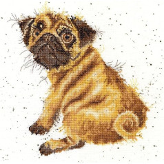Pug Bothy Threads Cross Stitch Kit by Hannah Dale of Wrendale Designs