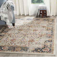 Safavieh Melita Area Rug, 121 X 182 cm, 65% Polypropylene 21% Jute Polyester 7% Cotton, Cream/Navy, 121 x 182 x 0.64 cm