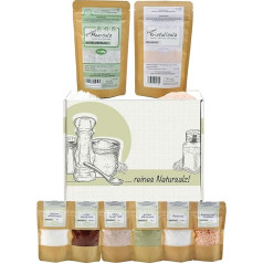 direct&friendly Salt Gift Set, 8 Gourmet Salts, 1000 g, Different Colour, Grain, Spice and Consistency