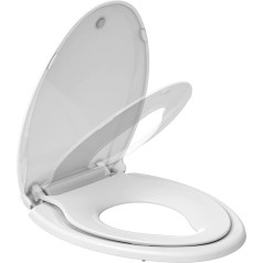 Extended Toilet Seat with Integrated Toddler Seat Potty Training Toilet Seat Extended Fit Adult Kids Slow Close Magnets Extended Toilet Seat Extended