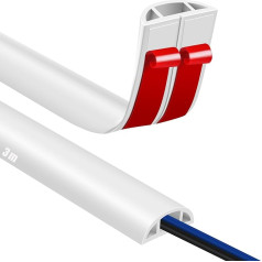 Cable Duct, Self-Adhesive Floor Cable Bridge, 3 m Floor Cable Duct, Flexible PVC Floor Cable Protection, Cable Cover for Office, Concert etc., Cable Protection and Prevention of Tripping Hazards (3M,