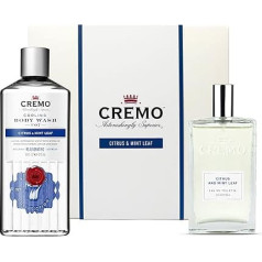 CREMO Citrus & Mint Leaf Gift Set for Men - Eau de Toilette 100 ml + Gel Douche 473 ml - Fresh, Light Fragrance