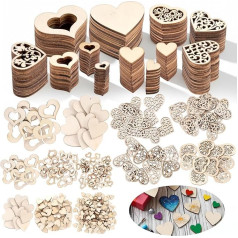 VGOODALL Decorative Wooden Hearts, Pack of 500 Wooden Disc Heart Confetti For Crafts DIY For Wedding Decoration Table Christmas Birthday Christening Valentine's Day Gift Tag