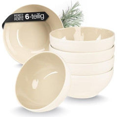 Moritz & Moritz Cavo Cereal Bowls, Set of 6, Sand, Stylish and Robust, Made of Stone, for Cereal, Soups and Salads, Dishwasher Safe, Microwave Safe, Ideal for Everyday Use