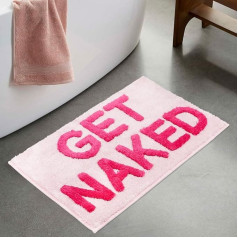 Get Naked Bath Mat Absorbent Soft Hot Pink 17