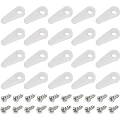 sourcing map 20 Pieces Picture Frame Knobs 24x10mm Picture Frame Knobs for Hanging Pictures, Photos, Drawing, Crafts, Plastic with 20 Screws and Fixing Clips, White