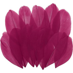 sourcing map Natürliche Gänsefedern zum Basteln, 5,1 - 7,9 cm, bunt, klein, Traumfänger, Federzubehör für Bastelarbeiten, Hochzeiten, Partydekorationen, Dunkelrot, 80 Stück