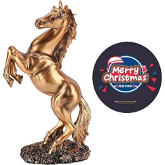 Diyeeni Horse Figure, Resin Statue Braided Horse with Meaning of Success, Modern Sculpture for Desk Decor, Suitable for Private Individuals, Guest Room, Restaurant (Bronze), White, Modern