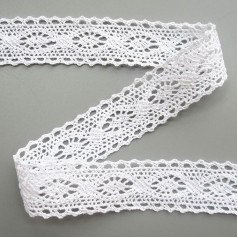 5 Metres Cotton Crochet Floral Lace Ribbon White 3cm Wide Edge Edge Vintage Style Trim Fabric Embroidered Applique Sewing Craft Wedding Wedding Dress Embellishment DIY Cards