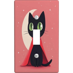 Dekorative Lichtschalter-Abdeckplatte mit Cartoon-Halloween-Katzen, 1-Gang, einzelner Kippschalter, niedliches lustiges Kätzchen, Kinder, elektrische Schalterplatte, Haustier-Frontplatte für Küche