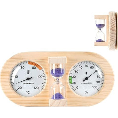 Sauna Humidity Meter | Moisture Monitor | Wooden Later Wall Mountable Sauna Temperature Monitor - For Room Garage Workplace Greenhouse