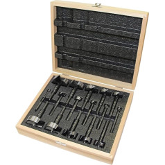 Fisch FSA-367208 Black Shark Forstner Drill Bit Set Custom Wood Box Includes Bits from 1/4
