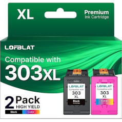 LOFBLAT 303 303XL Multipack Printer Cartridges Compatible with HP 303 Printer Cartridges Multipack for HP Envy Inspire 7900 Cartridges for HP Envy 7200 7830 6230 6232 6220 6234 7130 7134 (Pack of 2)