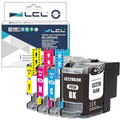 LCL Compatible Ink Cartridge LC22UXL LC-22UXL LC22U LC-22U LC20E LC-22UBK LC-22UC LC-22UM LC-22UY XL (1Black 1Cyan 1Magenta 1Yellow) Replacement for Brother MFC-J775DW DCP-J785DW MFC-J985DW