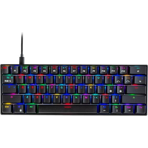 Cosmic Byte CB-GK-21 Themis 61 Key Mechanical Per Key RGB Gaming Keyboard with Outemu Blue Switches & Software (Black, USB-A Connectivity) Adjustable Backlight Lighting Effects Gaming Keyboards