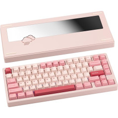 WOBKEY Rainy75 Aluminum HMX Switch Mechanical Keyboard with Superior Acoustics, Wired, BT, 2.4G wireless Connectivity (Standard - Pink)