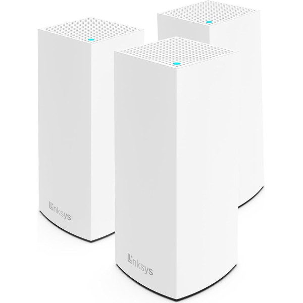 Linksys Atlas Pro 6 Velop Dual Band Mesh WiFi 6 System (AX5400) WiFi Router with up to 750 m² Wireless Coverage, 4 Times Faster for More Than 90 Devices - 3 Pack, White