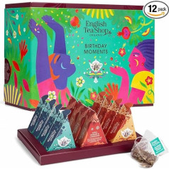 ETS Tea Gift Birthday Moments | Happy Birthday Gift | 3 Tea Varieties Fruit Tea, Spice Tea | Organic 12 Pyramid Bags