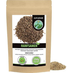 Alpi Nature Hemp Seeds Unpeeled 250 g, Unpeeled Hemp Seeds, Hemp Seeds Whole Unpeeled