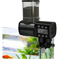Automatic Fish Feeder, Automatic Fish Feeder 500 ml, Automatic Feeder Aquarium for Koi Pond with LCD Display Controller Feeder Automatic for Weekend Holiday