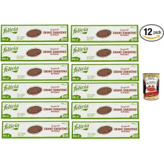 Felicia Spaghetti di Grano Saraceno Integrale, Pasta with 100% Buckwheat, Naturally Gluten Free, Pack of 12 x 340 g + Italian Gourmet Polpa di Pomodoro 400 g Tin