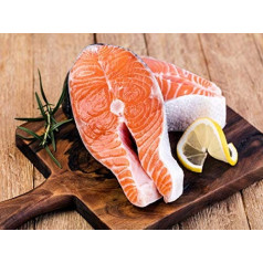 GreetFish Salmon Steak, Salmon Steak Ready to Eat, Vacuumed, 500 g