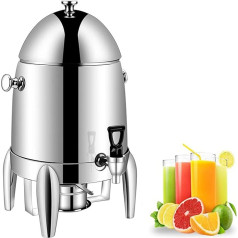 Stainless Steel Hot Beverage Dispenser - 1.9L Commercial Coffee Cafe Urn with Lid, Spigot and Fuel Holder for Hotels, Buffets and Catering Events