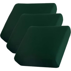 AURLOE Waterproof Sofa Slipcovers, 3 Pieces Stretch Couch Cover, Furniture Protector with Elastic Band, Suitable for 3 Seater Cushion Couch (3, Green)